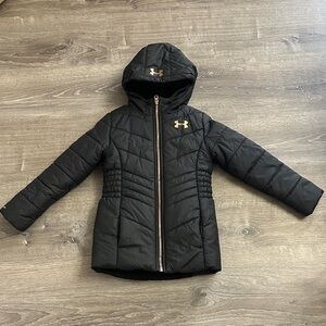 Under Armour Kids Black Hooded Puffer Coat